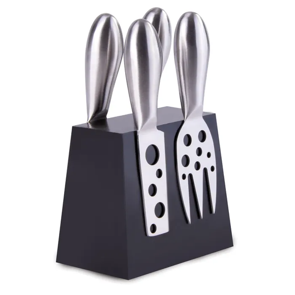 NNEDSZ Clevinger Hobson 4 Piece Stainless Steel Cheese Knife Set With Magnetic Block