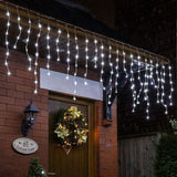 NNEDSZ 500 Solar Icicle LED Fairy Lights 8 Function Memory Hold Christmas Decoration Cool White