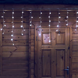 NNEDSZ 500 Solar Icicle LED Fairy Lights 8 Function Memory Hold Christmas Decoration Cool White