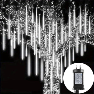 NNEDSZ 240 Low Voltage Outdoor Cold White LED Meteor Shower Rain String Lights Christmas Decoration 30CM Cool White