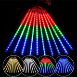 NNEDSZ 240 Low Voltage Outdoor Cold White LED Meteor Shower Rain String Lights Christmas Decoration 30CM Cool White