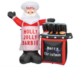 NNEDSZ Christmas Inflatable Santa BBQ 150CM