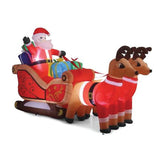 NNEDSZ 10.5FT SANTA SLEIGH WITH REINDEER AND LED LIGHTS