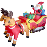 NNEDSZ 10.5FT SANTA SLEIGH WITH REINDEER AND LED LIGHTS