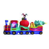 NNEDSZ 12FT SANTA CLAUS LONG TRAIN WITH LED LIGHTS