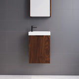 NNEDSZ 450*250*553mm Vienna Brown Oak Wall Hung Mini Vanity For Small Bathroom