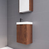 NNEDSZ 450*250*553mm Vienna Brown Oak Wall Hung Mini Vanity For Small Bathroom