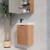 NNEDSZ 450*250*553mm Vienna Solid Timber Wall Hung Mini Vanity For Small Bathroom