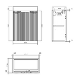 NNEDSZ 450*250*553mm Vienna Solid Timber Wall Hung Mini Vanity For Small Bathroom