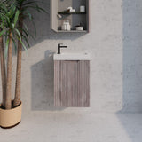NNEDSZ 450*250*550mm Vienna White Oak Wall Hung Mini Vanity