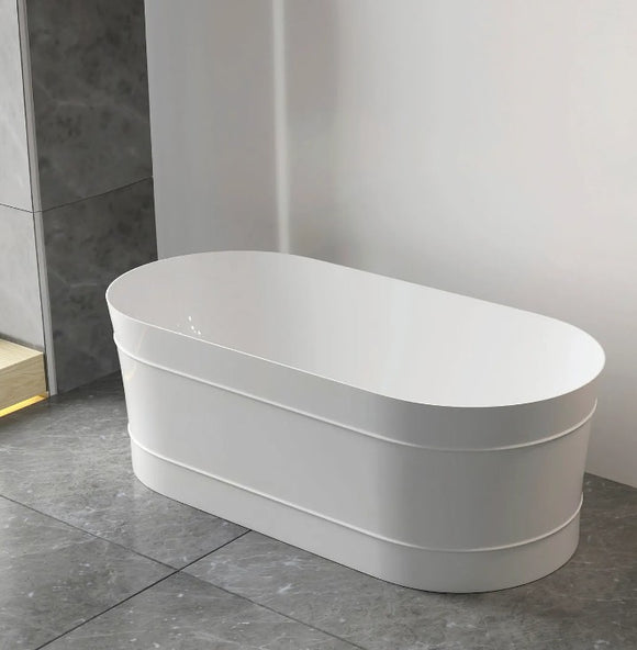 NNEDSZ 1500/1700*750/800*580mm INS OTTI Bondi Matt/Gloss White Oval Acrylic Freestanding Bathtub