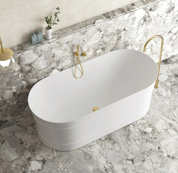NNEDSZ 1500/1700*750/800*580mm INS OTTI Bondi Matt/Gloss White Oval Acrylic Freestanding Bathtub