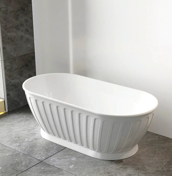 NNEDSZ 1500/1700*750/800*580mm INS OTTI Kensington Gloss/Matt White Oval Acrylic Freestanding Bathtub