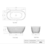NNEDSZ 1500/1700*750/800*580mm INS OTTI Kensington Gloss/Matt White Oval Acrylic Freestanding Bathtub