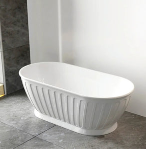 NNEDSZ 1500/1700*750/800*580mm INS OTTI Kensington Gloss/Matt White Oval Acrylic Freestanding Bathtub
