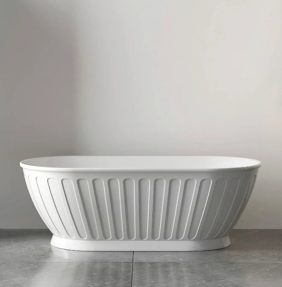 NNEDSZ 1500/1700*750/800*580mm INS OTTI Kensington Gloss/Matt White Oval Acrylic Freestanding Bathtub