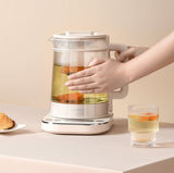 NNEDSZ Joyoung Eletric Glass Kettle Set with stewing pot Tea Basket egg holder 1.5L