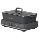 HOPER LAYER Electric Hot Pot 6L – Multifunctional Nonstick Cooker with Grill, Boil, Simmer & Fry Modes 2000W Power, Square Removable Pot