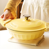 NNEDSZ BUYDEEM CP581 Enameled Cast Iron Dutch Oven Yellow