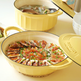 NNEDSZ BUYDEEM CP581 Enameled Cast Iron Dutch Oven Yellow