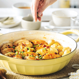 NNEDSZ BUYDEEM CP581 Enameled Cast Iron Dutch Oven Yellow