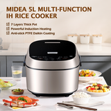 NNEDSZ Midea 5L Multi-function IH Rice Cooker 1300W LED Display Automatic Keep-Warm