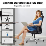 VEVOR Office Chair Base Replacement, 710 mm 1134 kg Static Load Capacity, Heavy Duty Universal Computer Desk Chair Stool Base Part with Reinforced Metal Legs, Desk Chair Base Replacement Parts, Silver