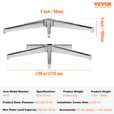 VEVOR Office Chair Base Replacement, 710 mm 1134 kg Static Load Capacity, Heavy Duty Universal Computer Desk Chair Stool Base Part with Reinforced Metal Legs, Desk Chair Base Replacement Parts, Silver