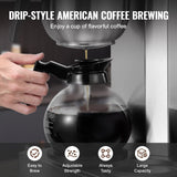 VEVOR 12 Cups Commercial Drip Coffee Maker with 3 Glass Carafes and 3 Warmers