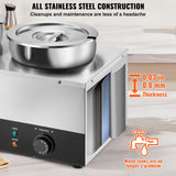 VEVOR Electric Soup Warmer, Three 7.4QT Stainless Steel Round Pot, 1200W Commercial Food Warmer, 30 - 85℃ Adjustable Temp, Bain Marie with Anti-Dry Burn and Reset Button, for Restaurant, Buffet