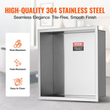 VEVOR 33.02 x 33.02 cm No Tile Shower Niche 304 Stainless Steel, Wall-Inserted Niche Recessed Double Shelves, Sealed Waterproof Rust-Resistant Modern Niche for Shower Bathroom Soap Storage, Silver