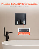 VEVOR Shower Niche, 33.0 x 33.0 x 10.2 cm Recessed Wall Niche, Heavy-duty Stainless Steel Modern Soap & Shampoo Storage Organizer, Sealed Waterproof, Durable & Easy to Install, Black for Bathroom