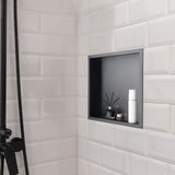 VEVOR Shower Niche, 33.0 x 33.0 x 10.2 cm Recessed Wall Niche, Heavy-duty Stainless Steel Modern Soap & Shampoo Storage Organizer, Sealed Waterproof, Durable & Easy to Install, Black for Bathroom