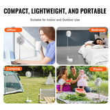 VEVOR 8 Inch Foldable Oscillating Standing Fan with Remote Control, 4 Speed Adjustable Portable Desk Quiet Fan, 7200mah Rechargeable USB Small Fan, Folded Rotating Floor Fan for Bedroom Office Travel