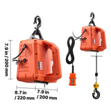 3-in-1 Electric Hoist Winch, 700 kg Capacity, 1500W Portable Power Winch Crane, 7.6 m Lifting Height, 5 m/min with Manual, Wired and Wireless Remote Control for Factory, Warehouss, Garage