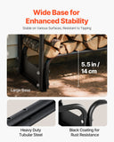 VEVOR Firewood Rack with Waterproof Cover, 383 x 36 x 117 cm Outdoor Firewood Holder, 660lb Weight Capacity, 1/2 Cord Log Holder, Half-Covered, Powder-coated Wood Storage Rack for Fireplace Deck