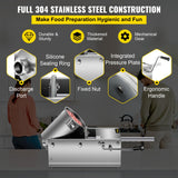 VEVOR Manual Sausage Stuffer, 3 L / 7 LBS Horizontal Sausage Machine, Dual-Speed Meat Stuffer, Made of Food-Grade 304 Stainless Steel, Includes 5 Stuffing Tubes, for Home Kitchen Restaurant Commercial