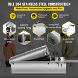 VEVOR Manual Sausage Stuffer, 7 L / 15 LBS Horizontal Sausage Machine, Dual-Speed Meat Stuffer, Made of Food-Grade 304 Stainless Steel, Includes 5 Stuffing Tubes, for Home Kitchen Restaurant Commercia