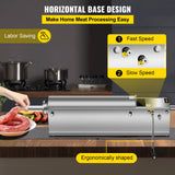 VEVOR Manual Sausage Stuffer, 7 L / 15 LBS Horizontal Sausage Machine, Dual-Speed Meat Stuffer, Made of Food-Grade 304 Stainless Steel, Includes 5 Stuffing Tubes, for Home Kitchen Restaurant Commercia