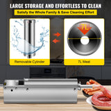 VEVOR Manual Sausage Stuffer, 7 L / 15 LBS Horizontal Sausage Machine, Dual-Speed Meat Stuffer, Made of Food-Grade 304 Stainless Steel, Includes 5 Stuffing Tubes, for Home Kitchen Restaurant Commercia
