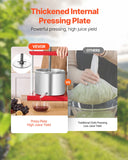 VEVOR Fruit Wine Press Manual Press for Wine Making 1.6 Gal/6L Stainless Steel