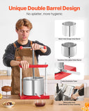 VEVOR Fruit Wine Press Manual Press for Wine Making 1.6 Gal/6L Stainless Steel