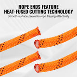 Double Braided Polyester Rope, 19 mm x 67.06 m, 24 Strands, 88.96kN Breaking Strength Outdoor Climbing Rope, Arborist Rigging Rope for Rock Hiking Camping Swing Rappelling Rescue, Orange/Black