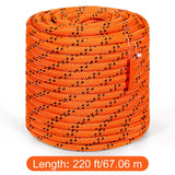 Double Braided Polyester Rope, 19 mm x 67.06 m, 24 Strands, 88.96kN Breaking Strength Outdoor Climbing Rope, Arborist Rigging Rope for Rock Hiking Camping Swing Rappelling Rescue, Orange/Black