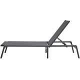 VEVOR Chaise Lounge Chair Outdoor, Aluminum Patio Lounge Chair with Adjustable 5-Position, Folding Pool Lounge Chair Recliner and Full Flat Tanning Chair for Patio, Beach, Pool, Dark Grey