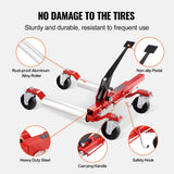 VEVOR Wheel Dolly, Max Capacity 1500 Lbs Car Dolly, Car Jack Dolly Lifter with 360° Rotatable Wheels, Heavy Duty Vehicle Positioning Ratchet Tire Jack, for Vehicle Car Auto Repair Moving