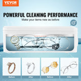 VEVOR Jewelry Cleaner Ultrasonic Machine, Ultrasonic Cleaner Machine 16oz (470ml) with 4 Timer Modes, Portable ultrasonic jewelry cleaner with Cleaning Basket for Eyeglasses, Watches, Dentures, Rings