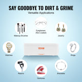 VEVOR Jewelry Cleaner Ultrasonic Machine, Ultrasonic Cleaner Machine 16oz (470ml) with 4 Timer Modes, Portable ultrasonic jewelry cleaner with Cleaning Basket for Eyeglasses, Watches, Dentures, Rings