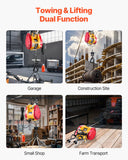 2-in-1 Electric Hoist Winch, 500 KG Capacity, 1800W Portable Power Winch, 30 m Lifting Height, 11 m/min with Wire and Wireless Remote Control, for Garage, Warehouse, Factory Lifting Towing