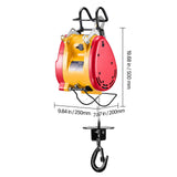 2-in-1 Electric Hoist Winch, 500 KG Capacity, 1800W Portable Power Winch, 30 m Lifting Height, 11 m/min with Wire and Wireless Remote Control, for Garage, Warehouse, Factory Lifting Towing
